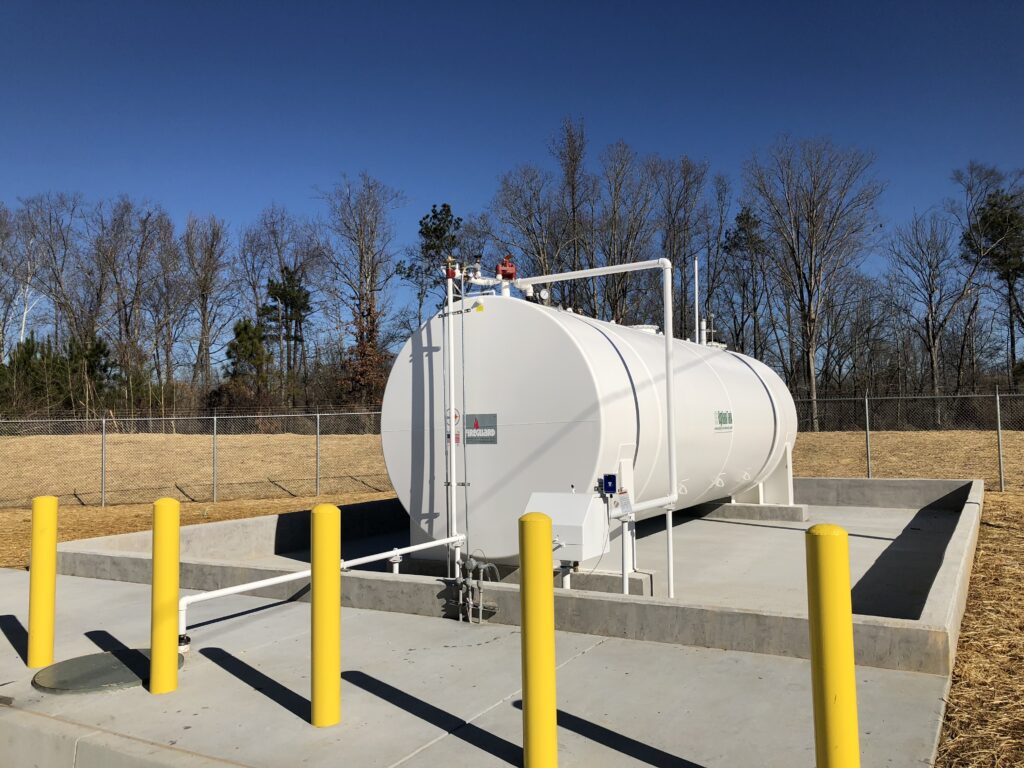 Photo of aboveground gas storage tank for Fayette County Schools in Georgi